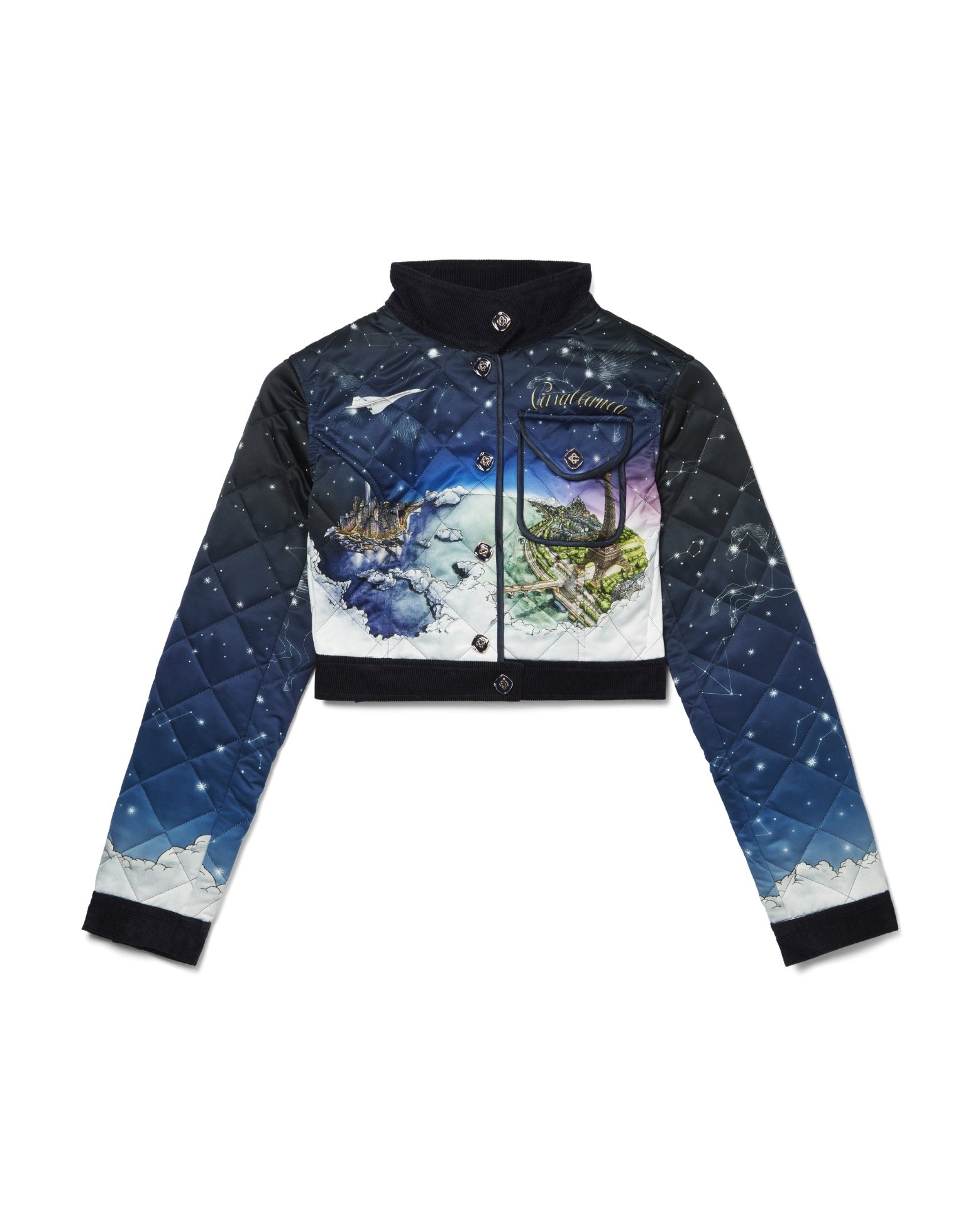 Vol De Nuit Quilted Cropped Jacket - 1