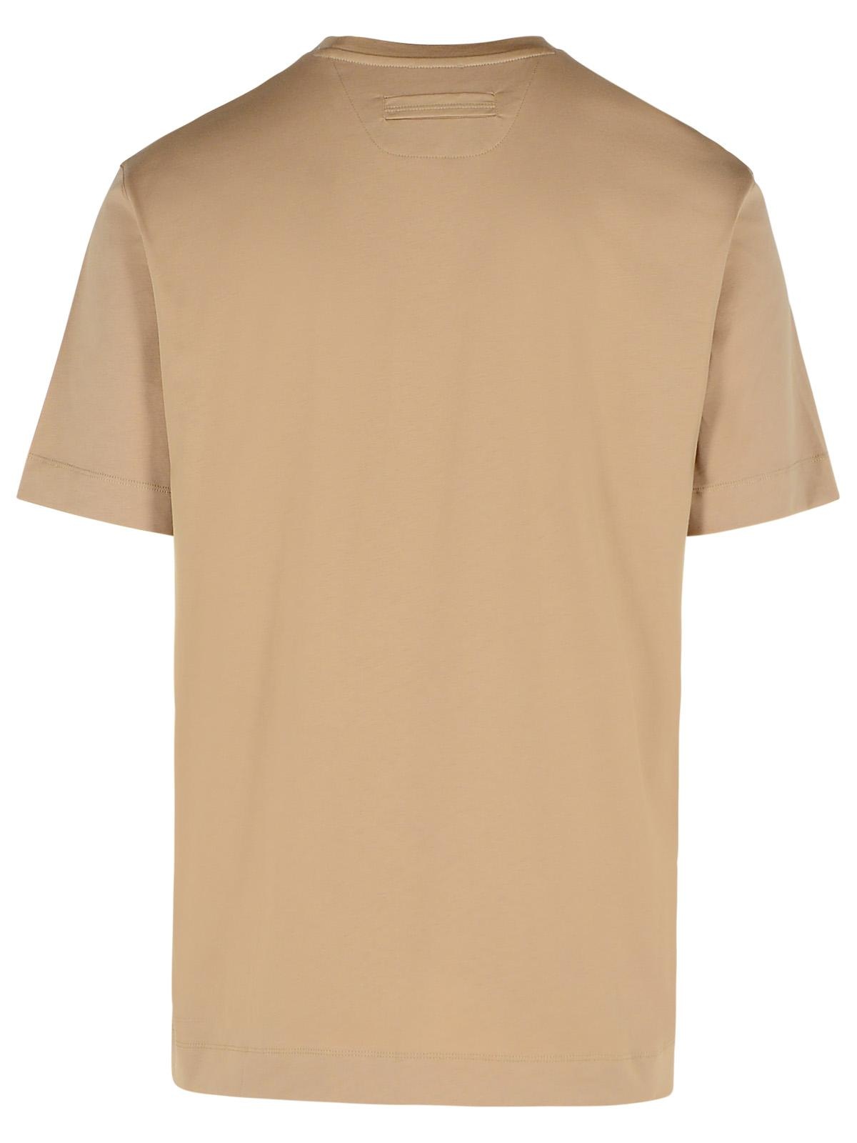 Tシャツ・カットソー ERMENEGILDO ZEGNA Men Tops RUF360A9 F765262 Beige ZEGNA Zegna 'Pure' Beige Cotton T-Shirt Men | luosophy