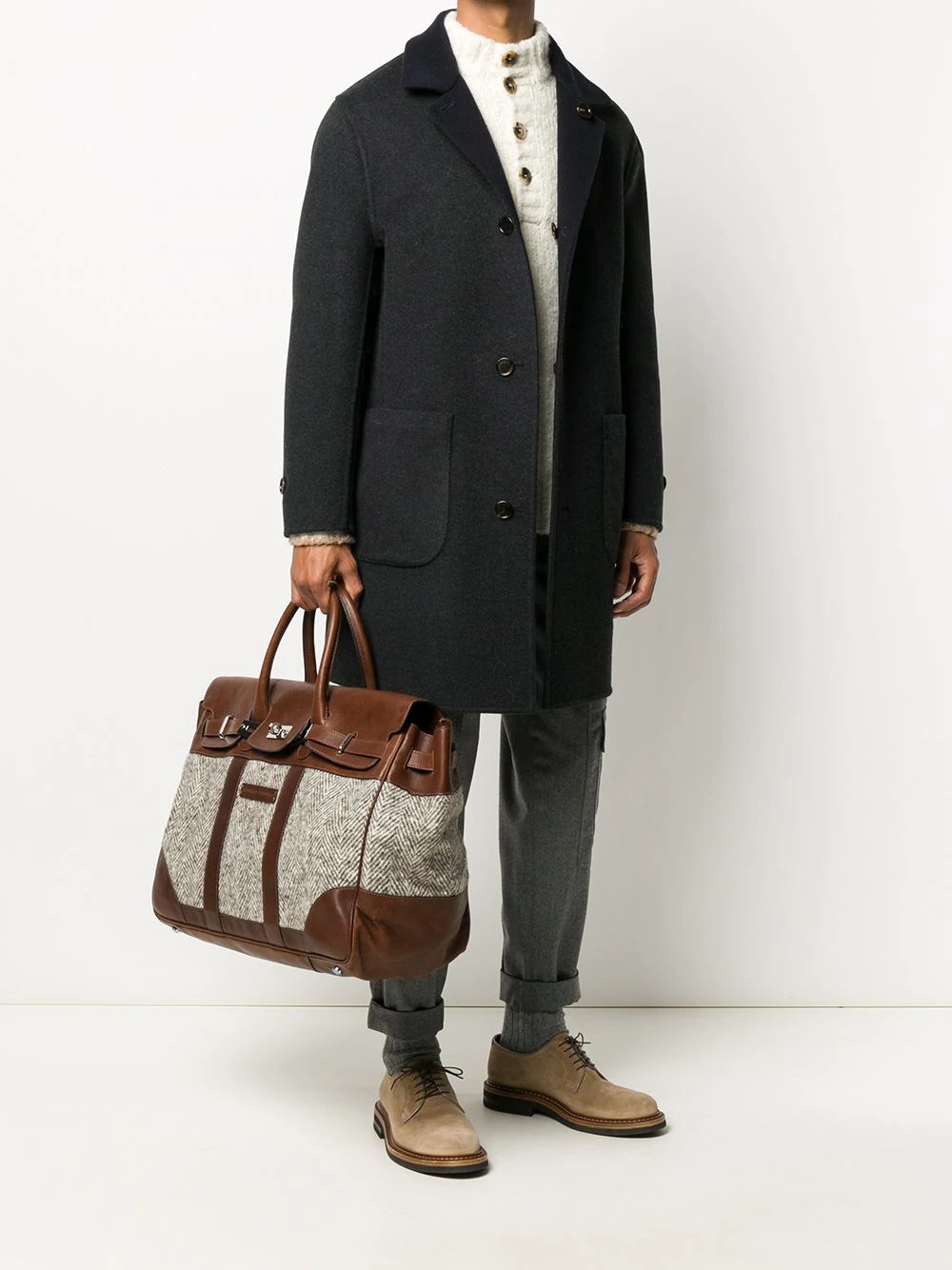 panelled logo patch holdall - 2