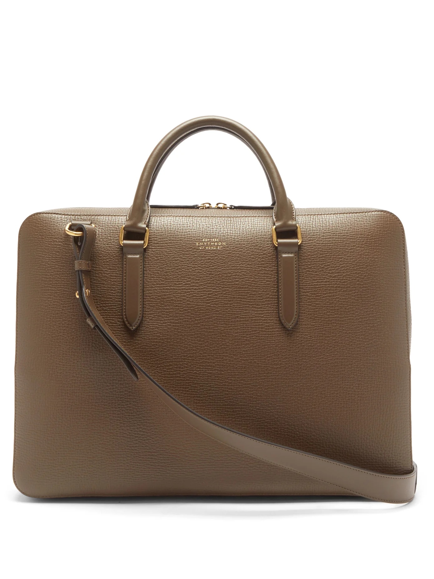 Ludlow grained-leather briefcase - 1