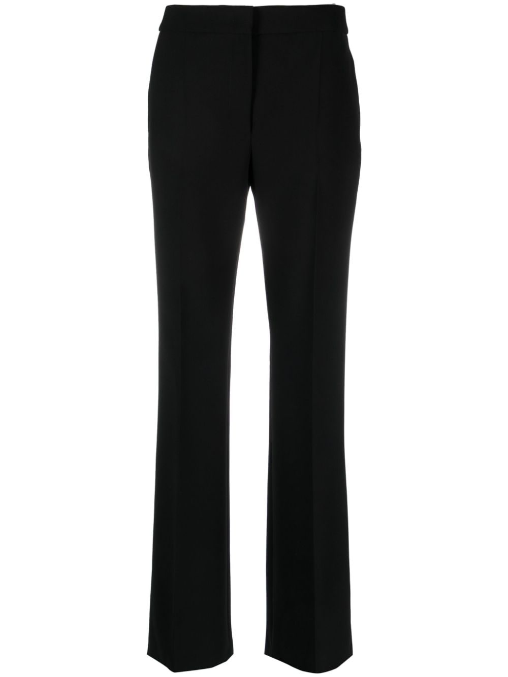 crepe mid-rise flared trousers - 1