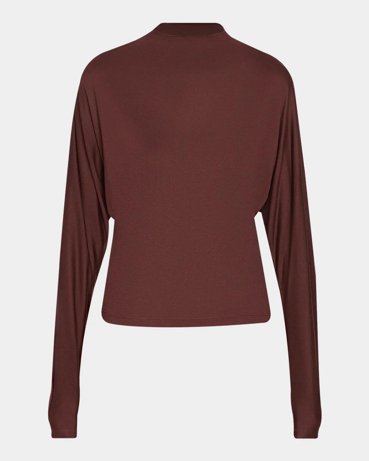 Draped Funnel-Neck Dolman-Sleeve Top - 1