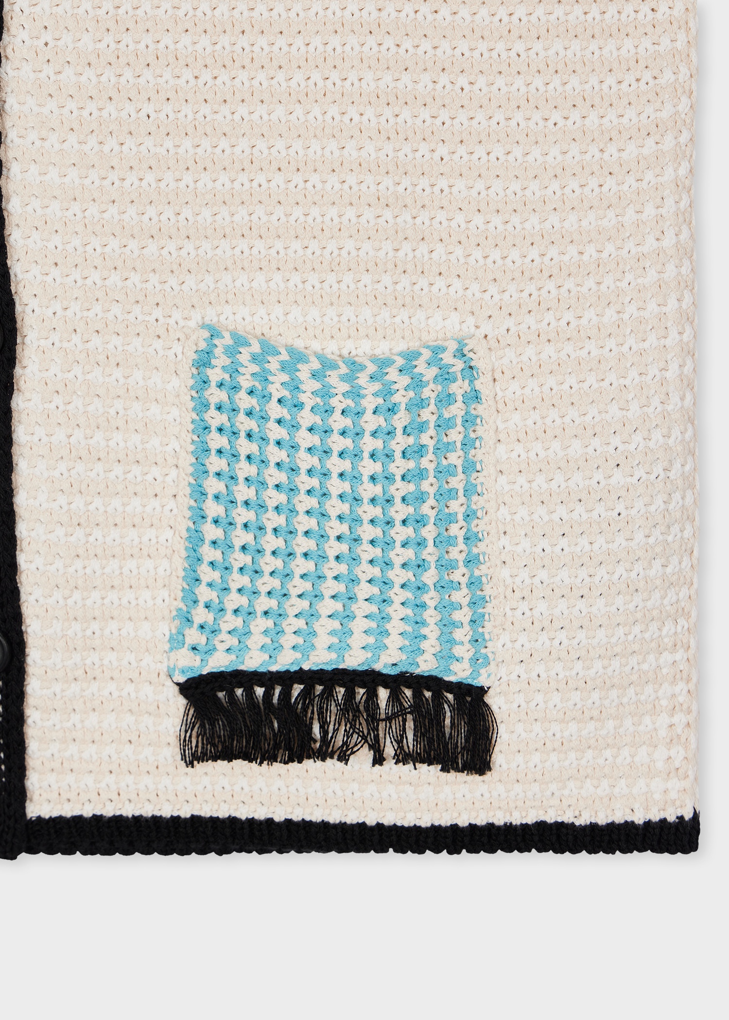 Women's Ivory Cotton Mixed Crochet Knitted Cardigan - 3