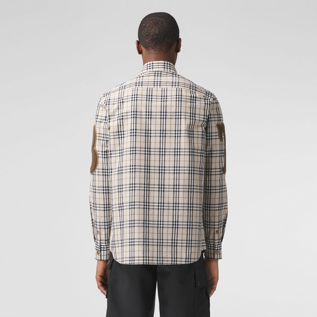 Letter Graphic Check Cotton Poplin Shirt - 4