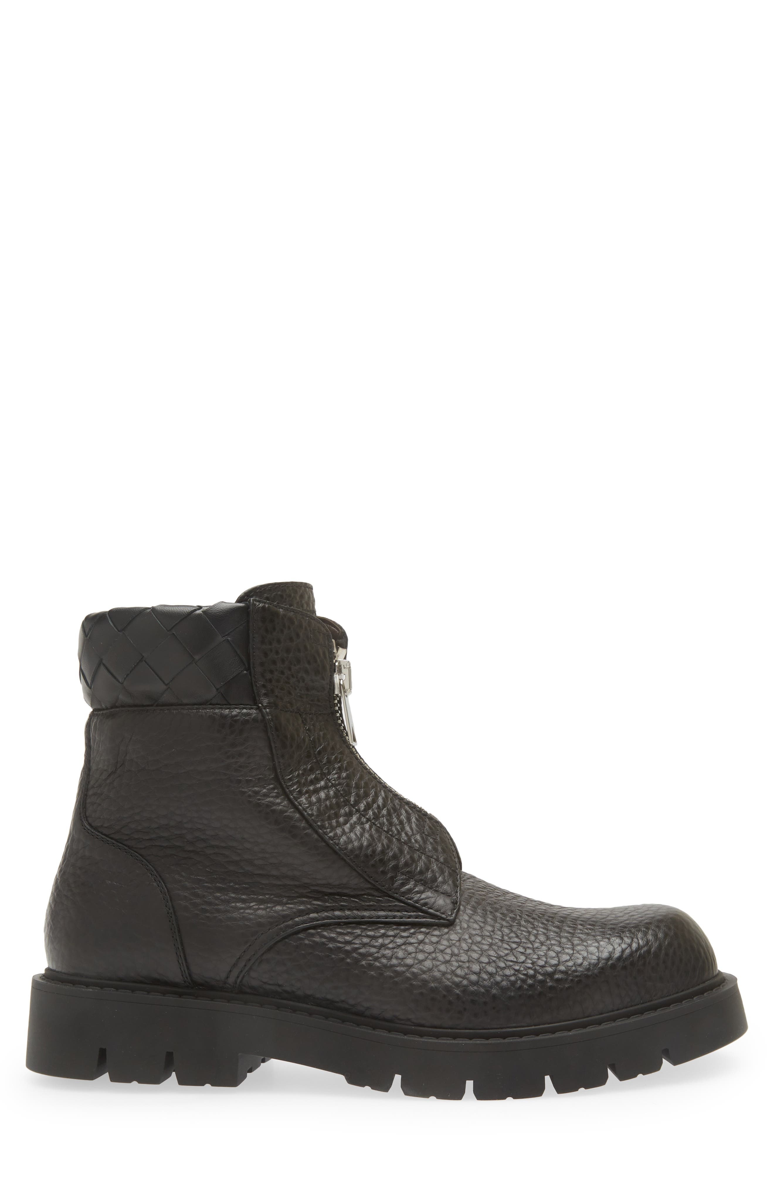 Bottega Veneta Haddock Lug Sole Boot in 1001 Black/Black at Nordstrom - 3