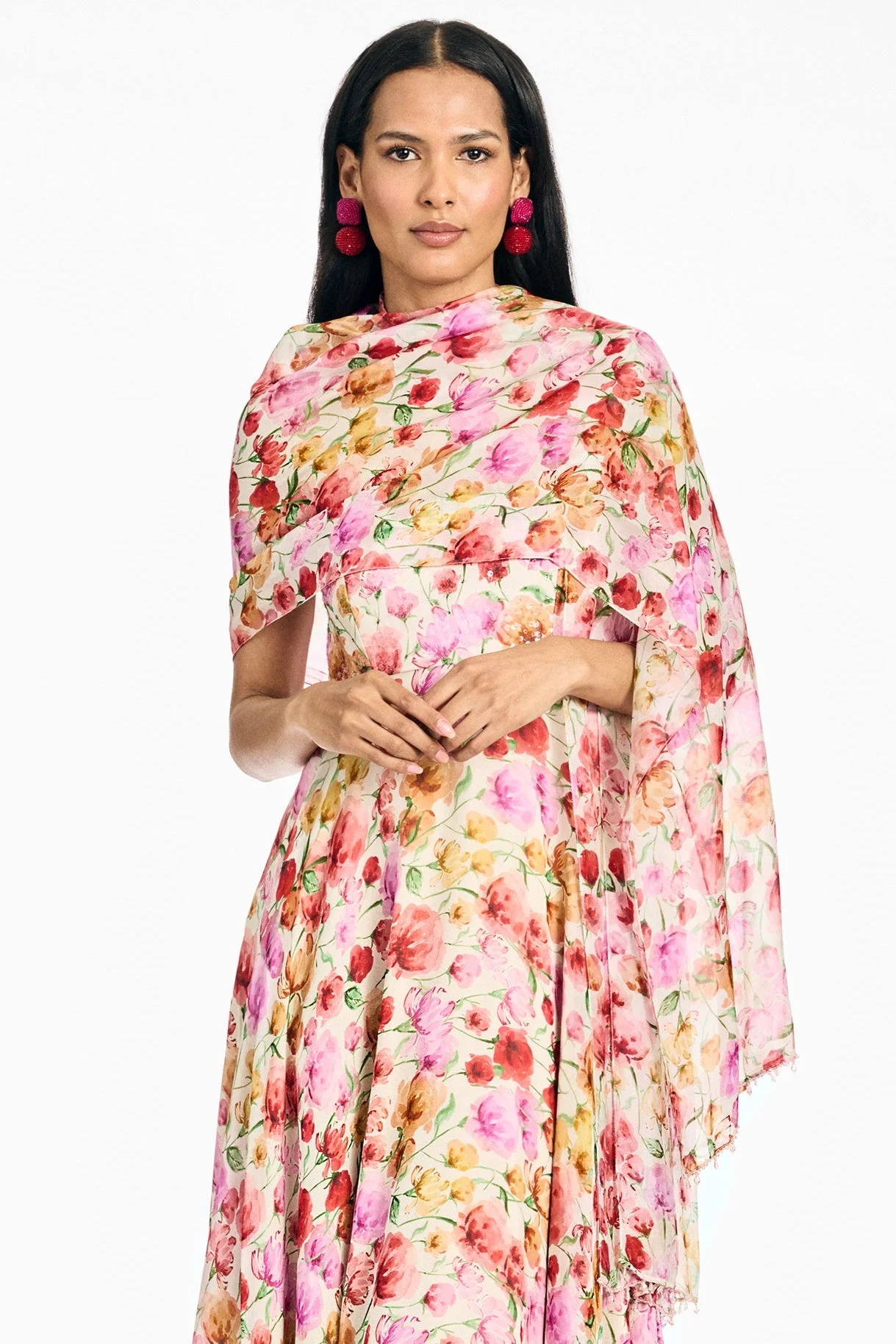 EMMY SCARF - SUNSET POPPIES - 1