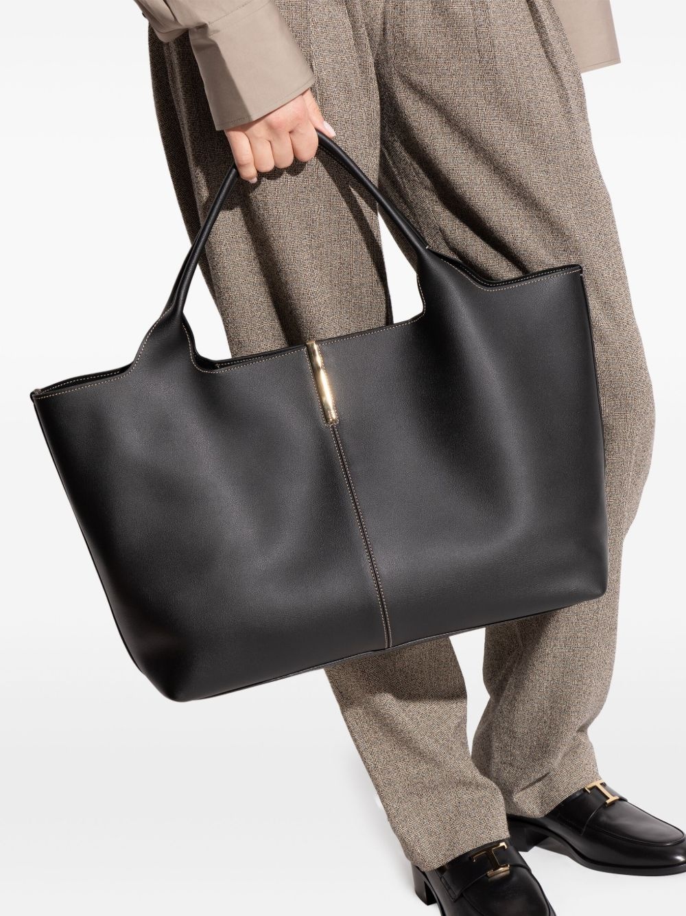 medium leather tote bag - 2