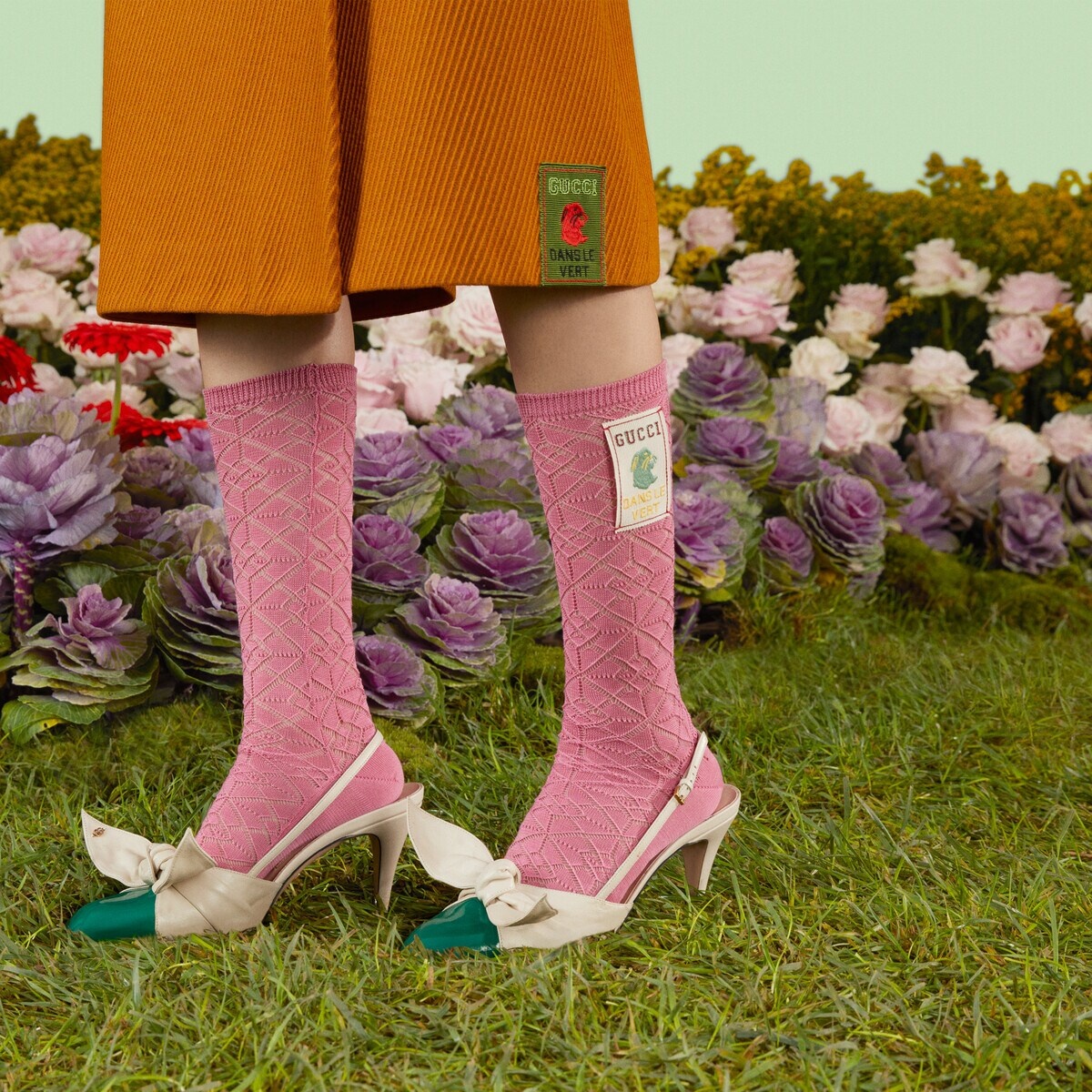 Perforated knit cotton socks - 3