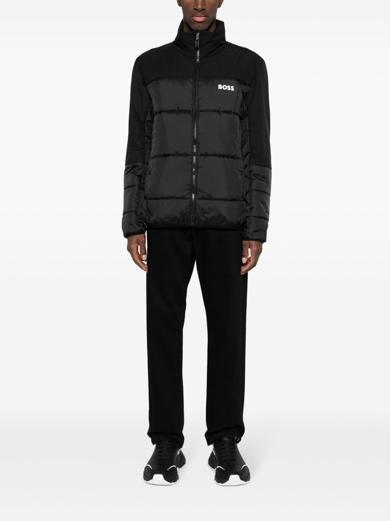 BOSS logo-print panelled padded jacket outlook