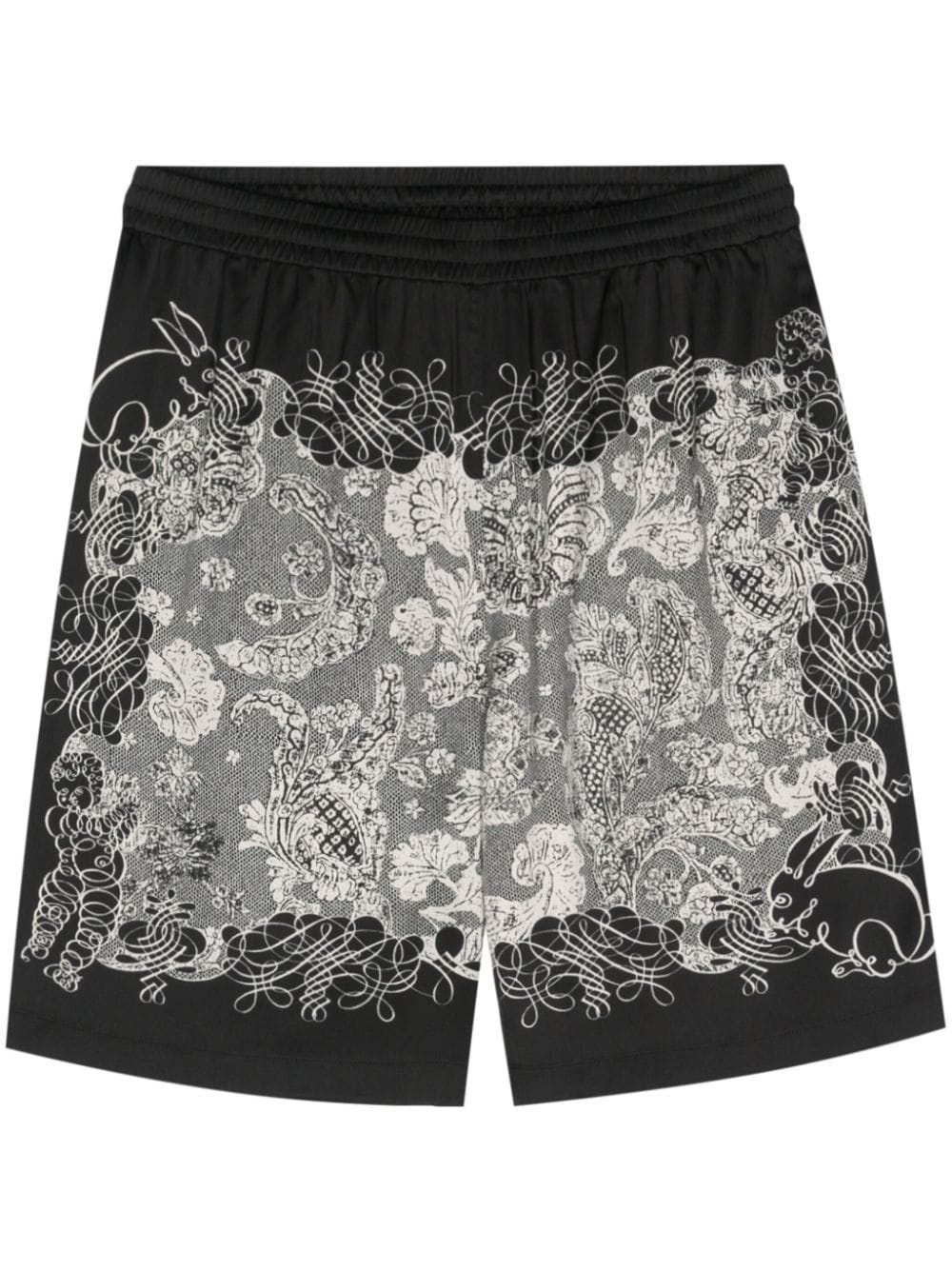 floral-print track shorts - 1