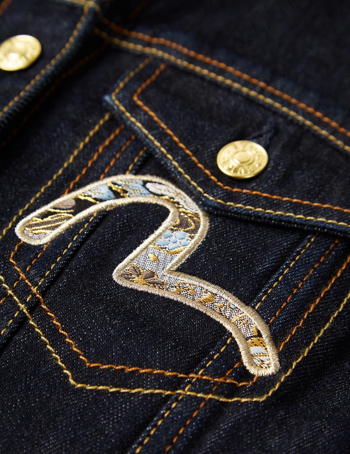 CRANE GRAPHIC EMBROIDERED DENIM JACKET - 11