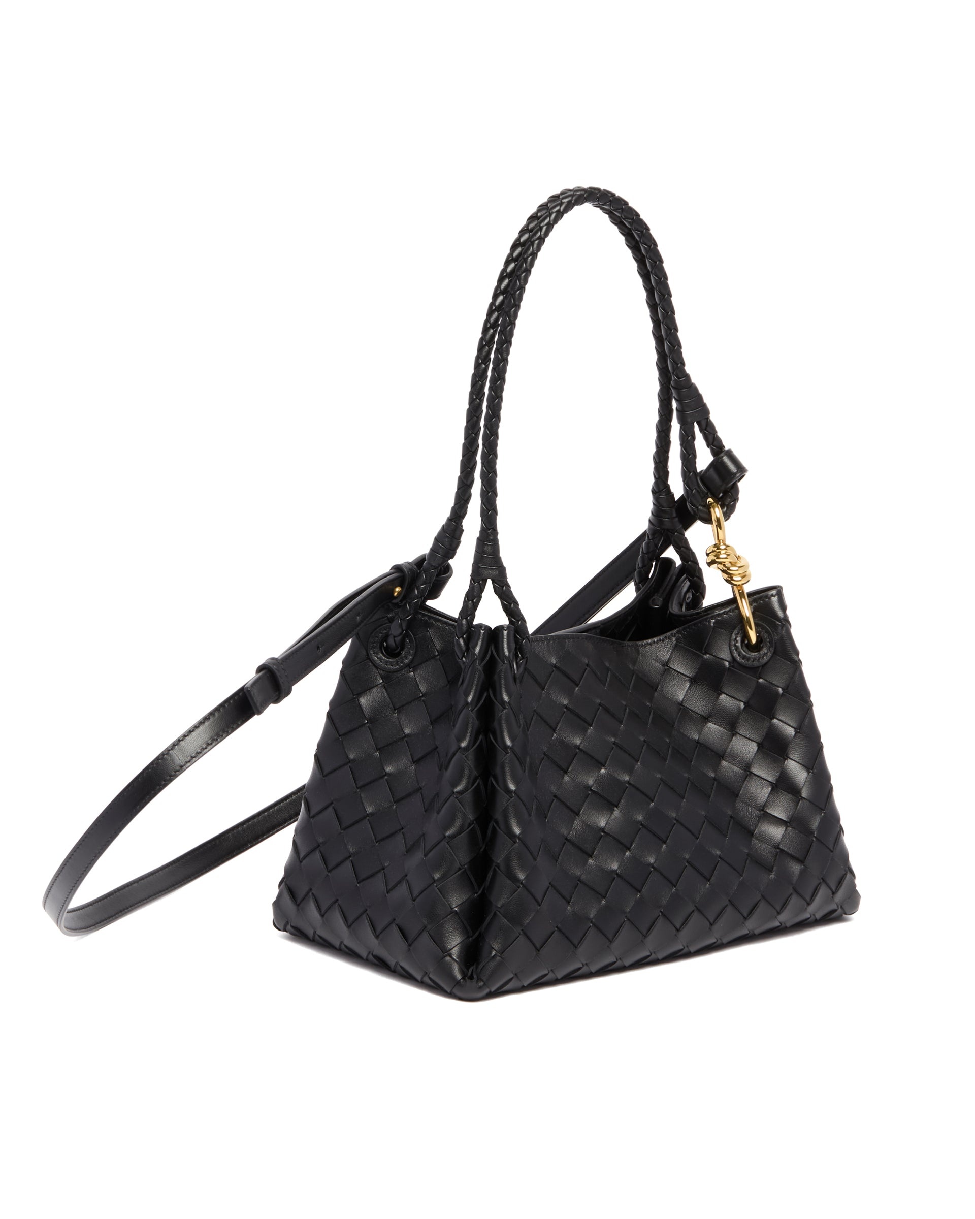 Black Leather Parachute Bag - 6