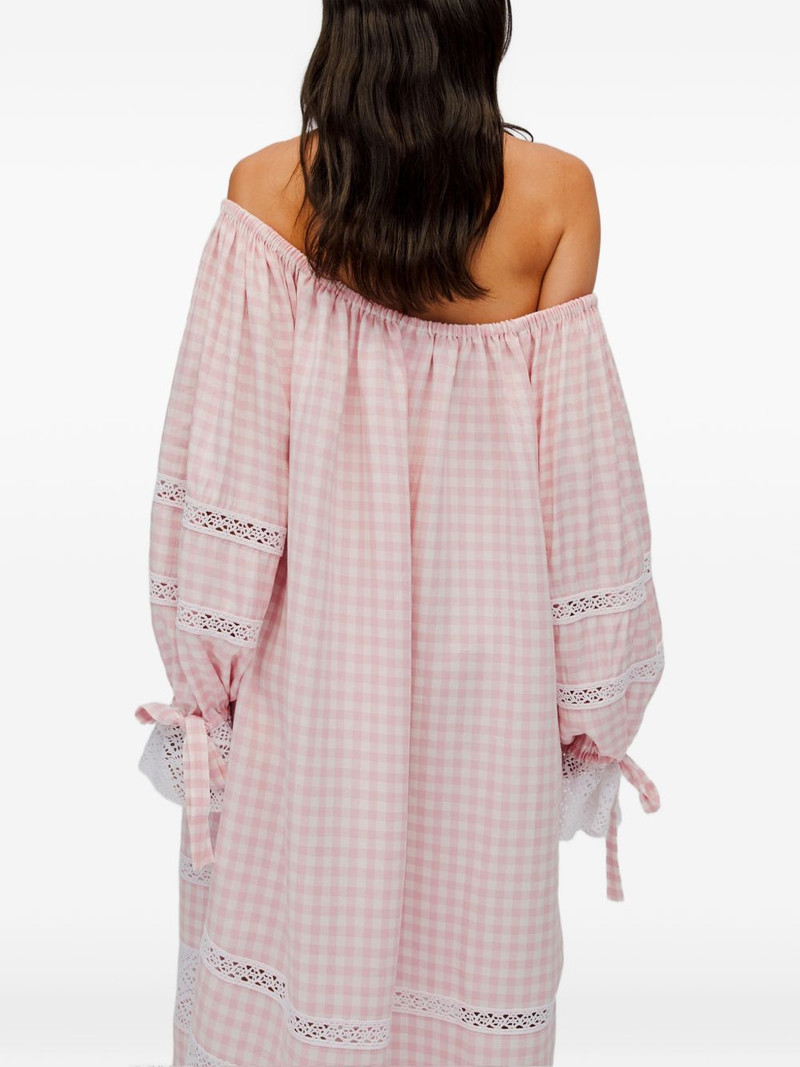 Romantica gingham lace-detail maxi dress 4