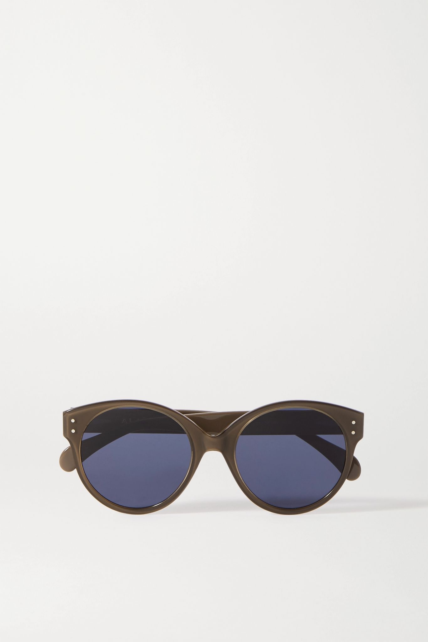 Round-frame eyelet-embellished acetate sunglasses - 1