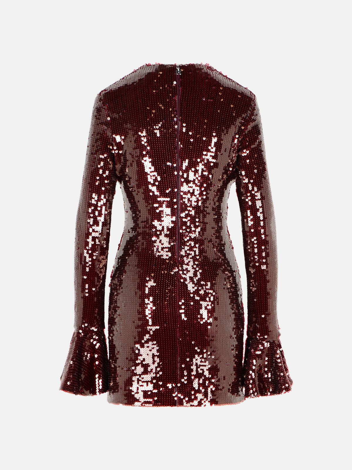 'ROSITANA' BURGUNDY POLYESTER DRESS - 3