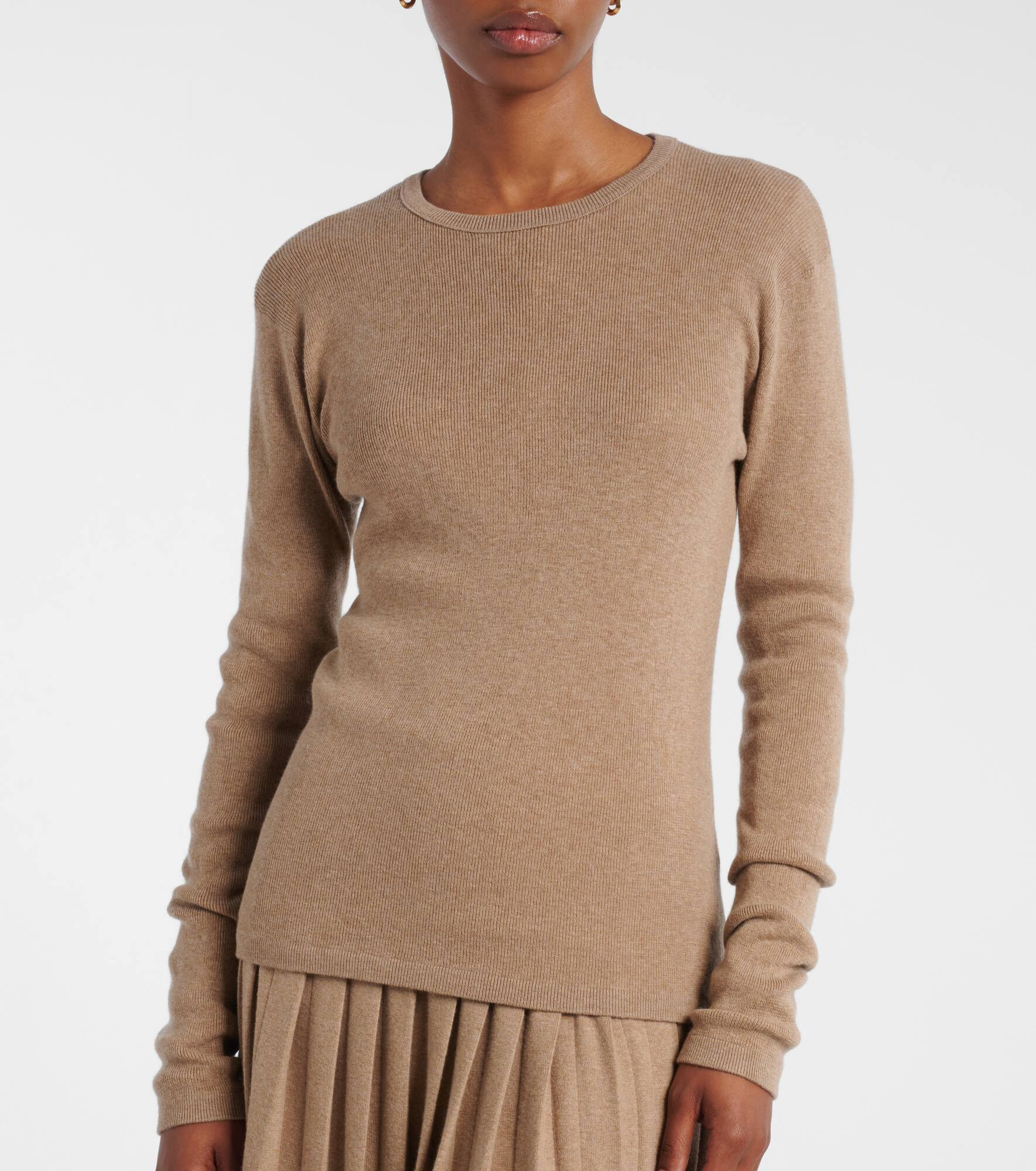 Vivian knitted cotton and cashmere top - 6