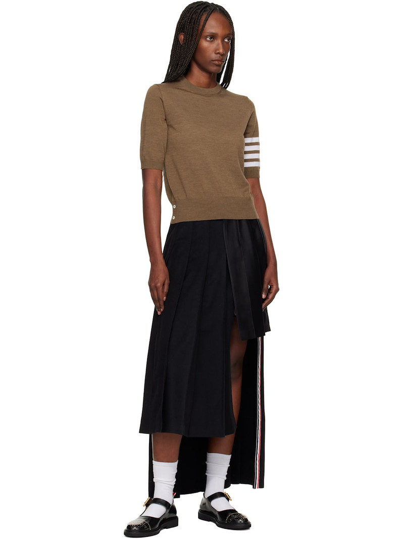 Thom Browne Brown Fine Merino Wool 4-Bar Sweater outlook