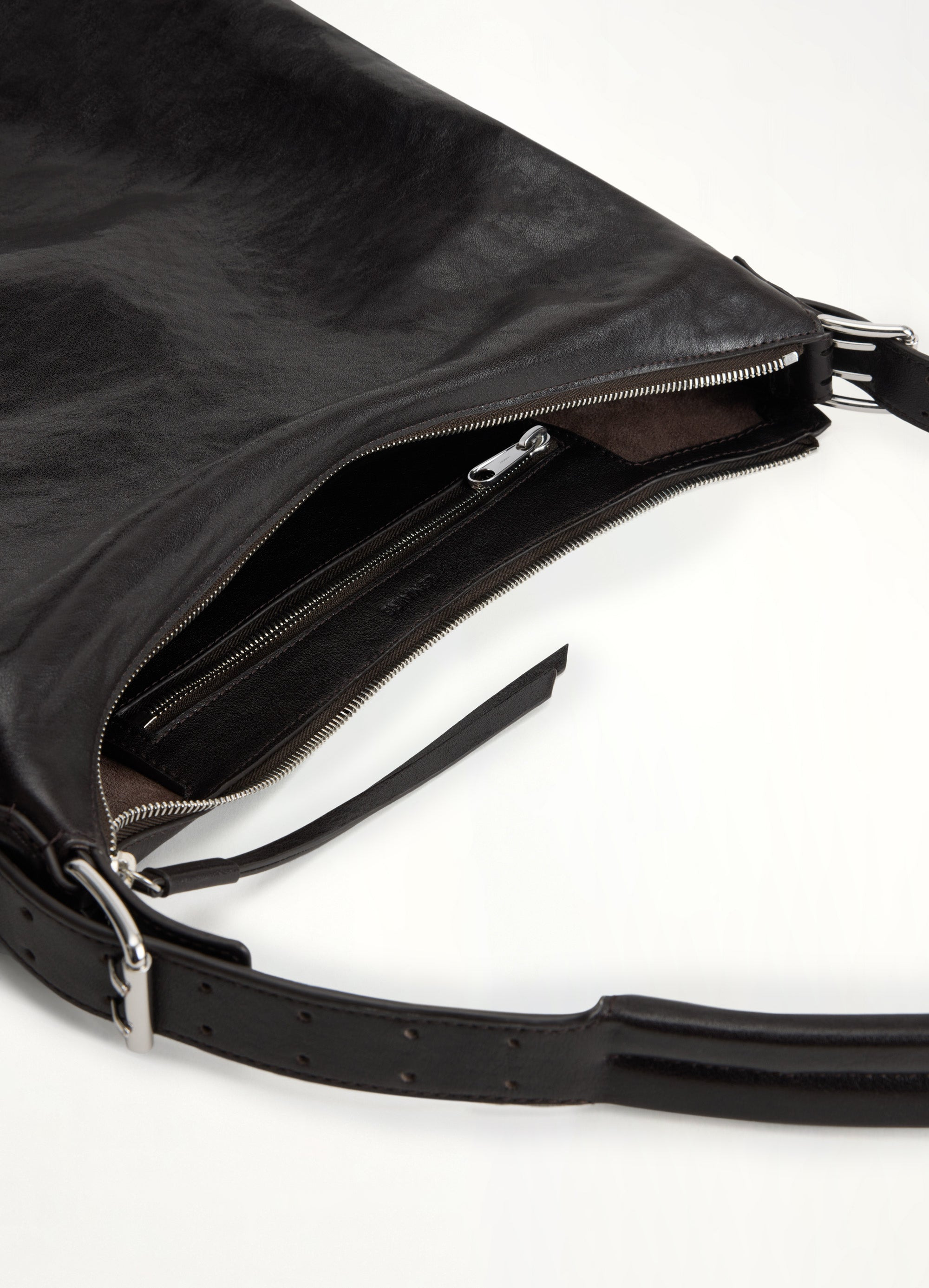 Belted Hobo Bag in Dark Chocolate - 5