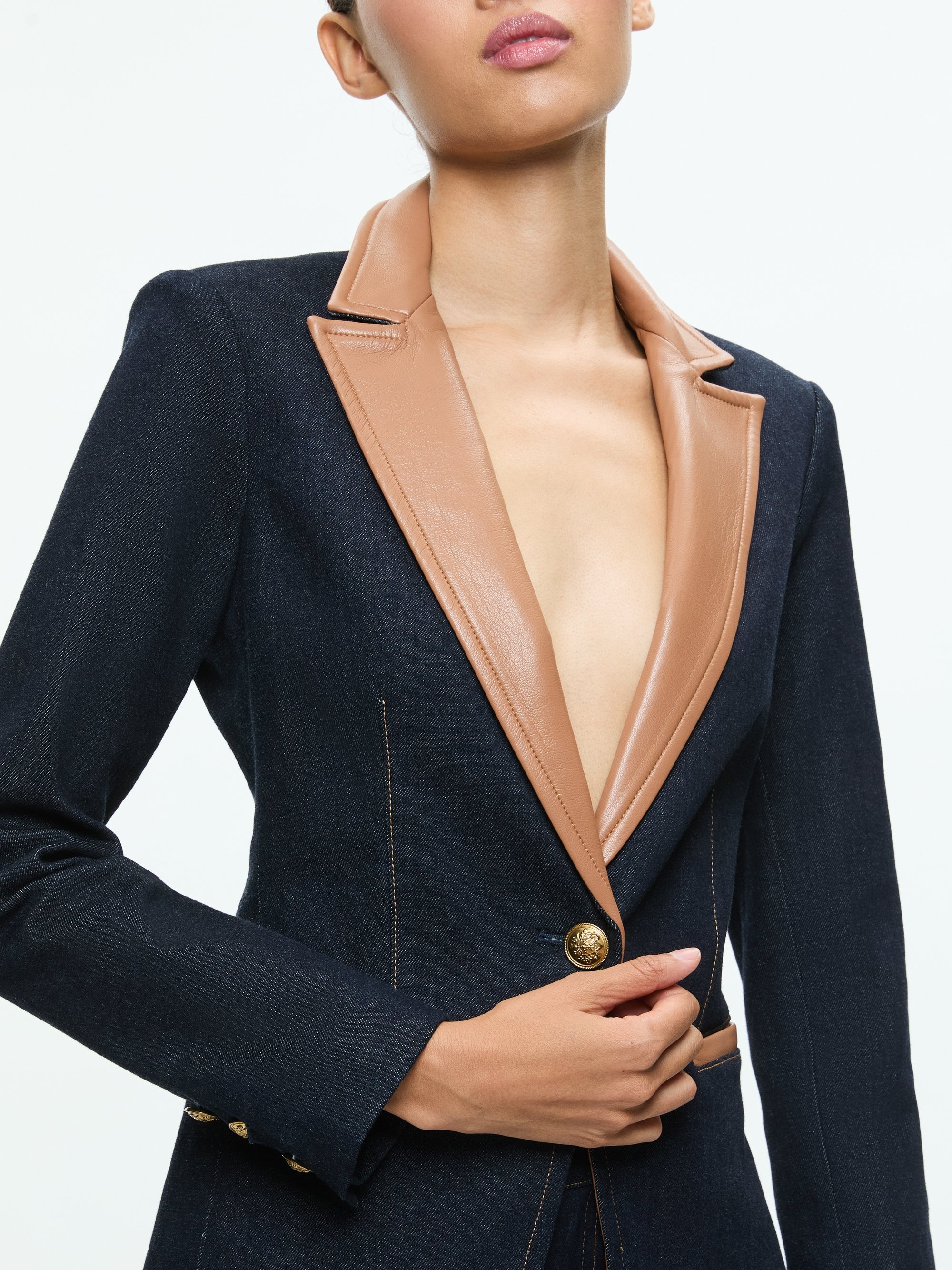 BREANN LONG BLAZER WITH VEGAN COMBO - 3