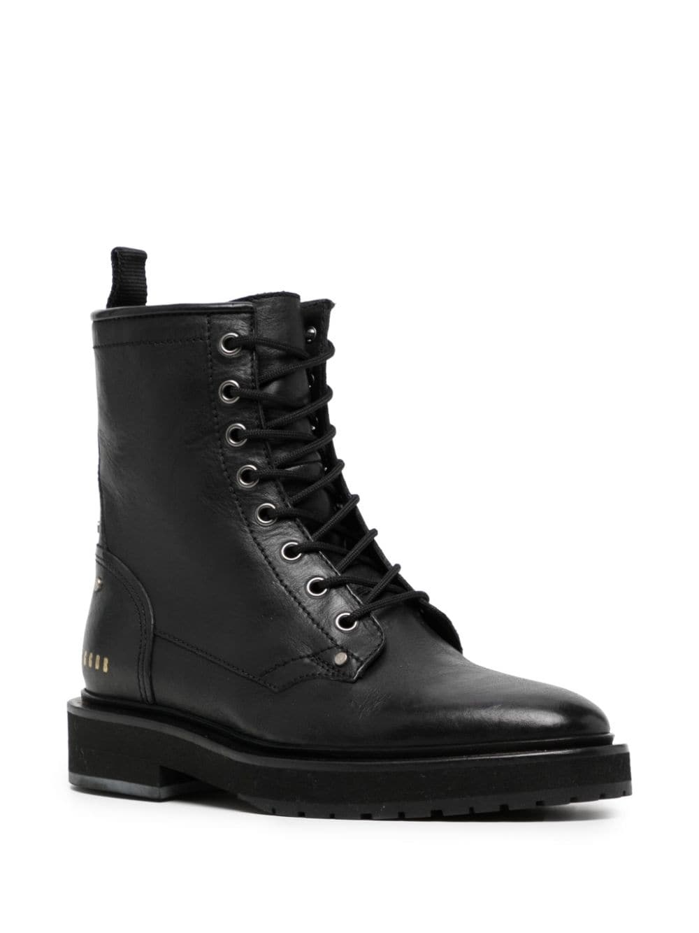 lace-up leather combat boots - 2