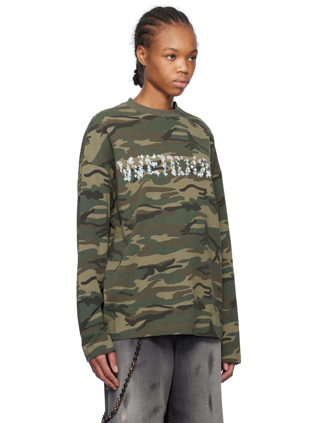 Green Sparkle Logo Long-Sleeved T-shirt - 2