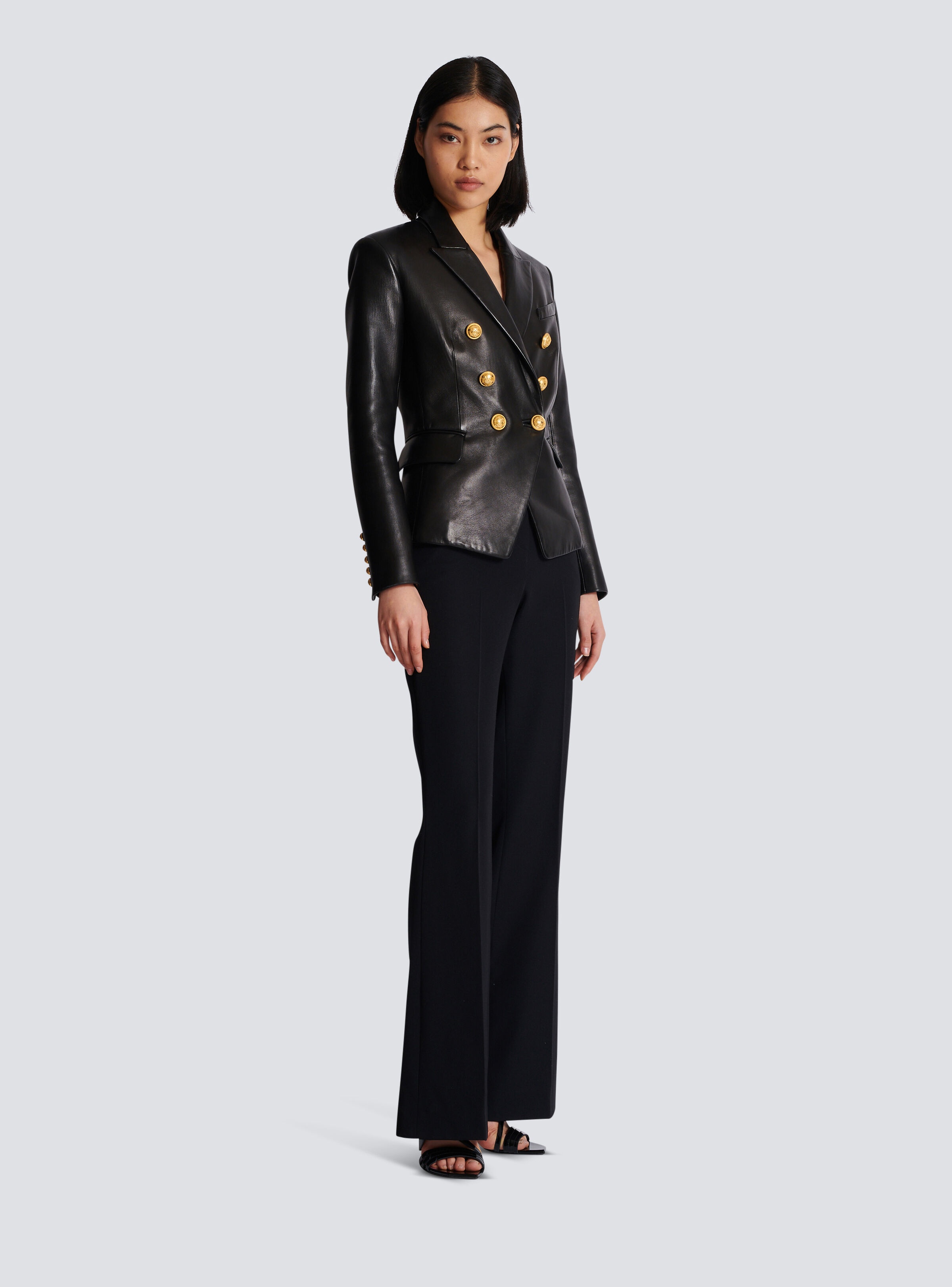 Classic 6-button leather jacket - 3
