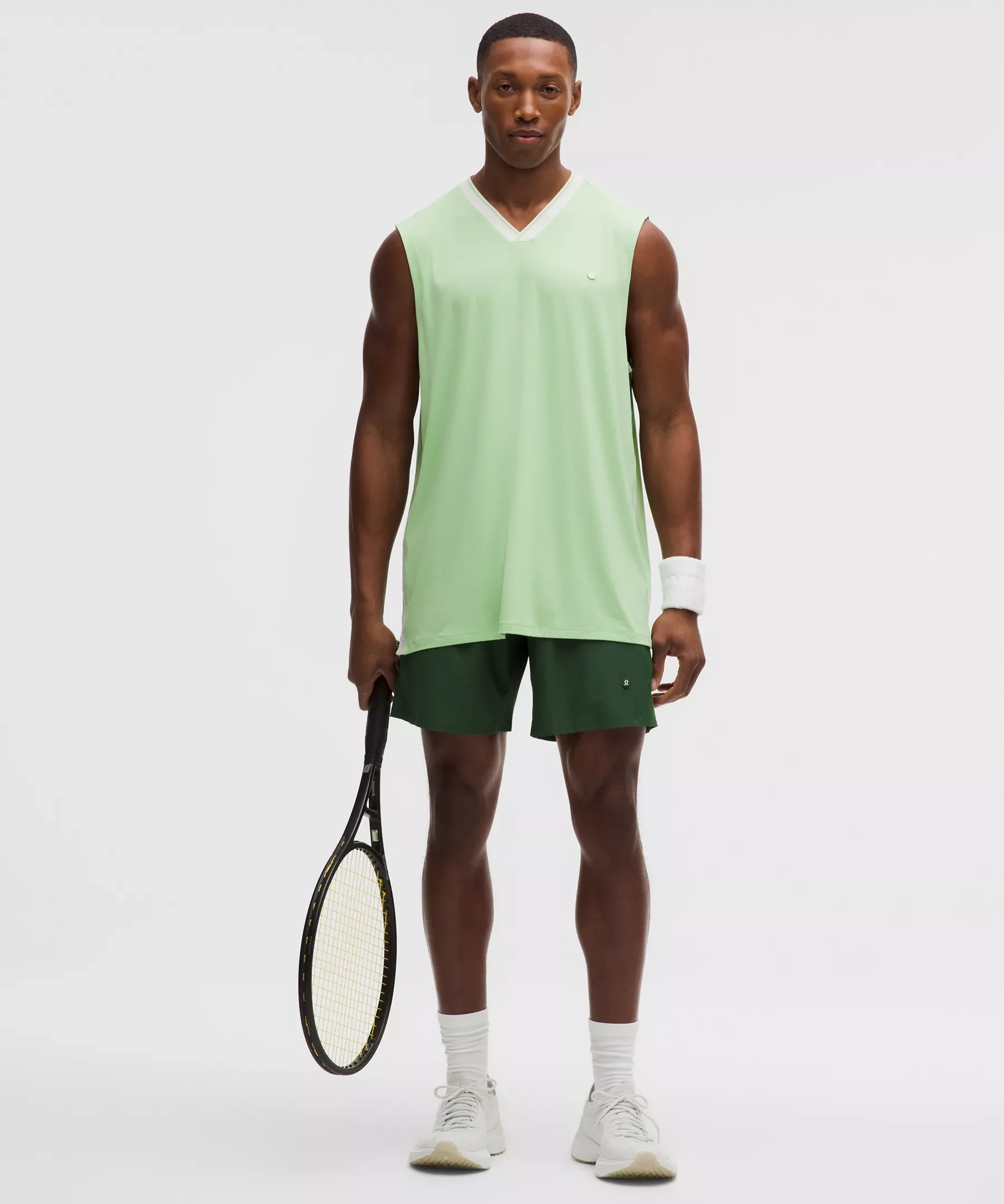 Striped Mesh Tennis Short 7" - 1