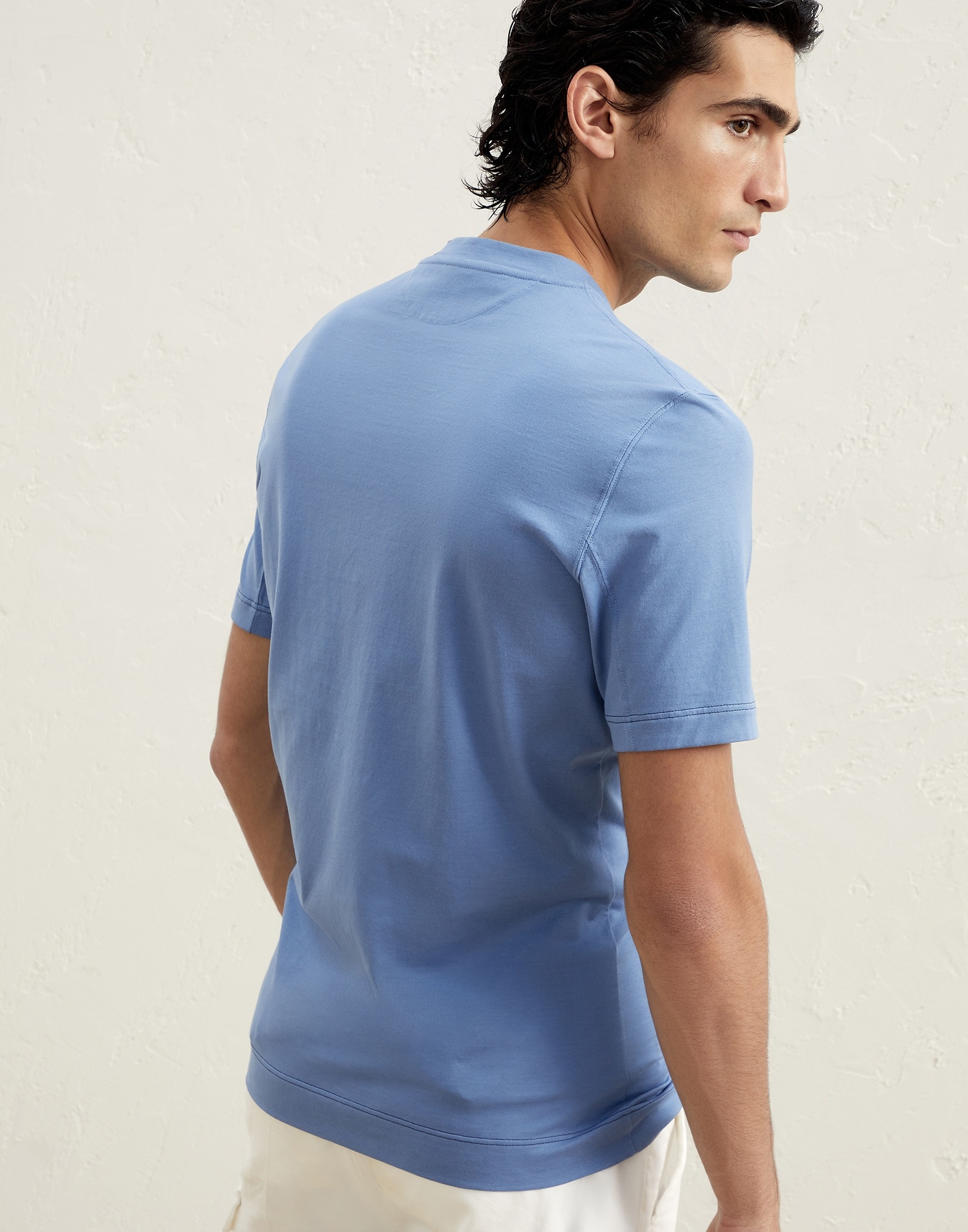 Cotton jersey slim fit crew neck T-shirt with print - 2