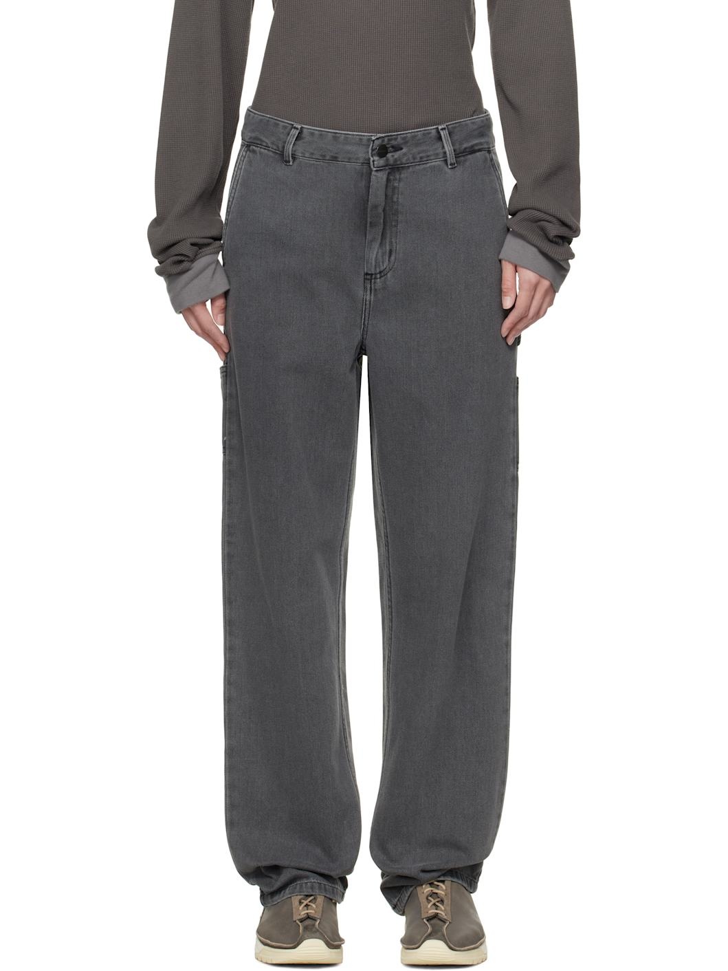 Black Pierce Pant Straight Jeans - 1