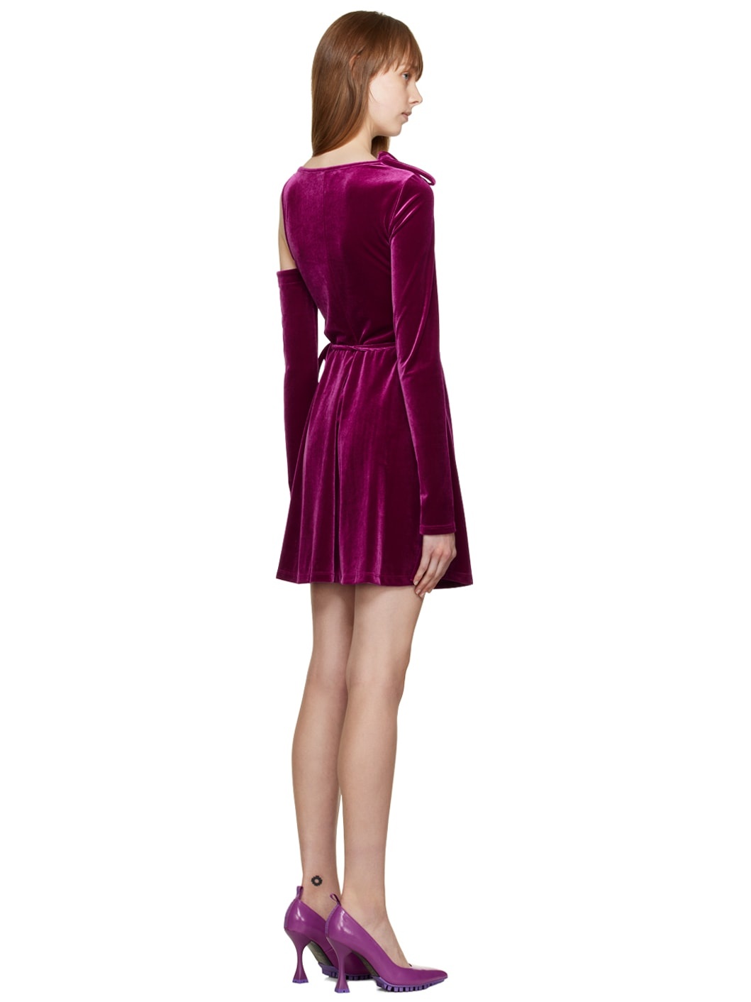 Purple Wrap Minidress - 3