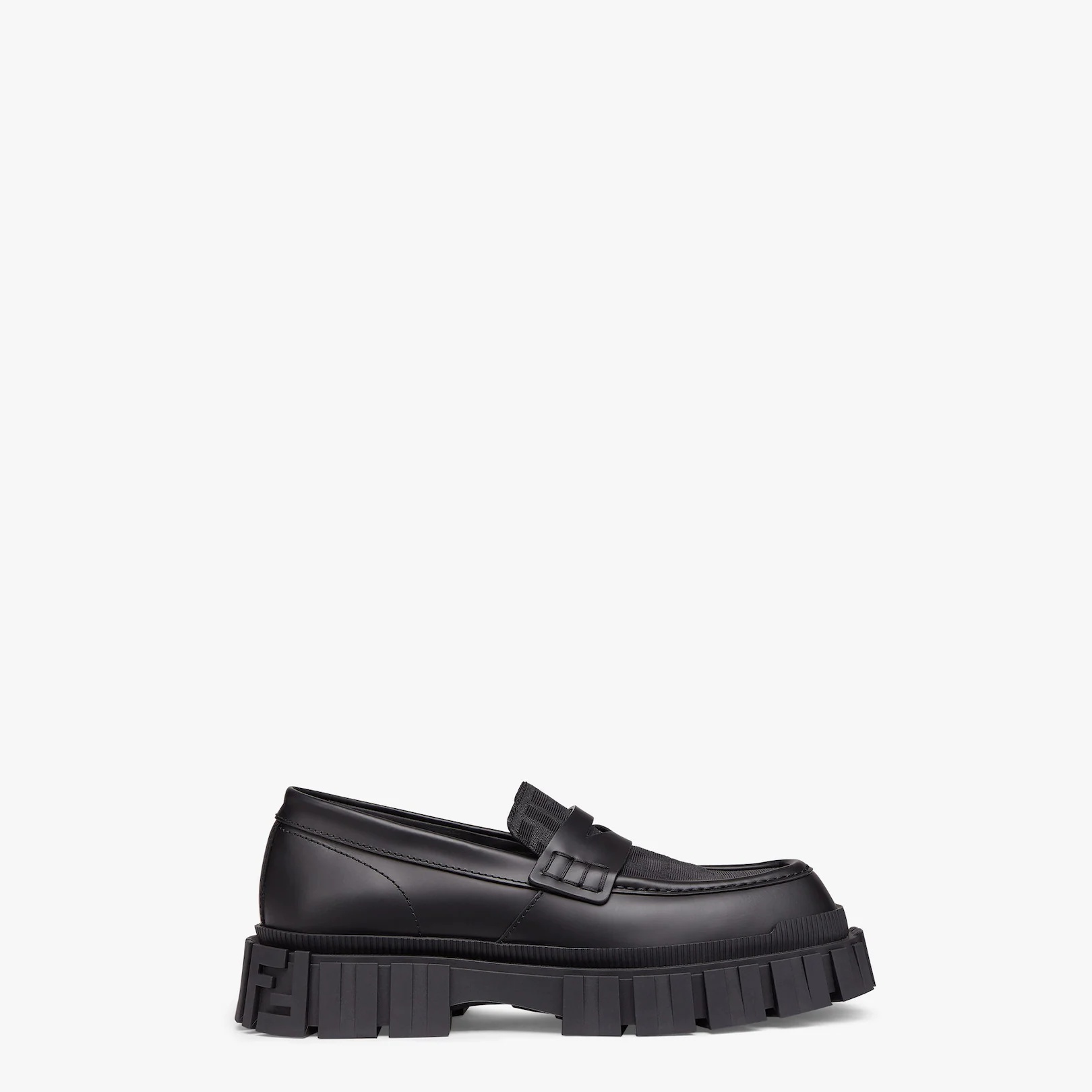 Black leather loafers - 1