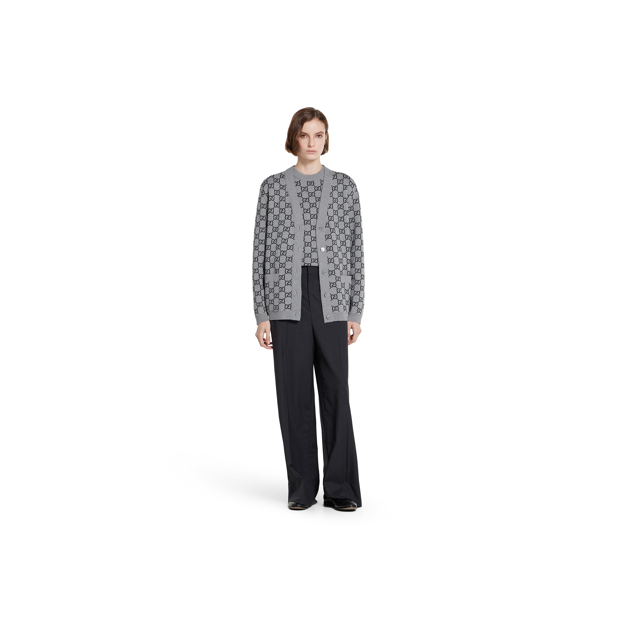 Reversible GG wool jacquard top - 2