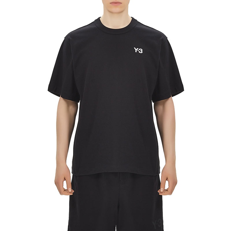 Men's Y-3 Alphabet Logo Casual Short Sleeve Black T-Shirt FP8696 - 4