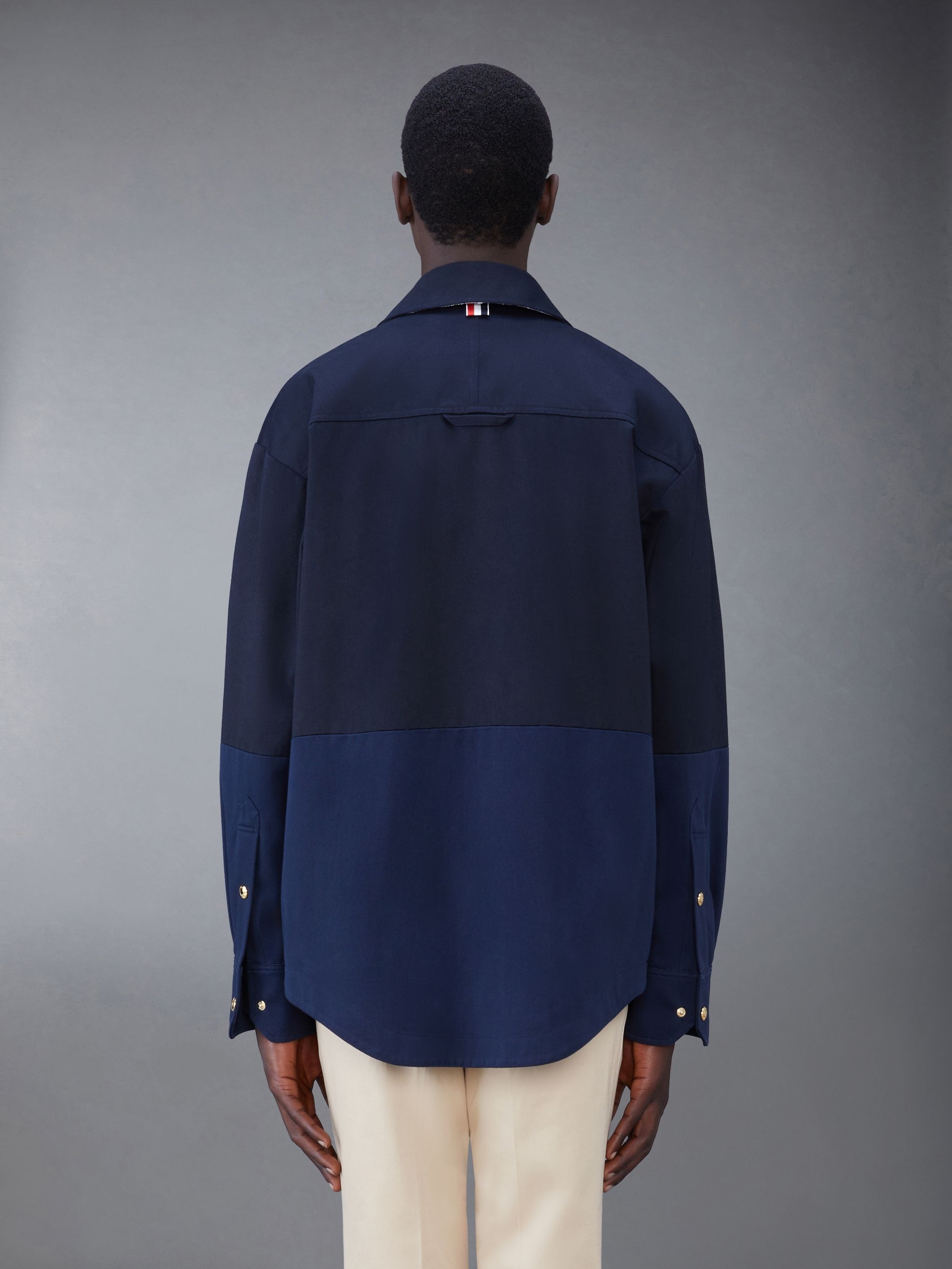two-tone cotton-gabardine jacket - 2