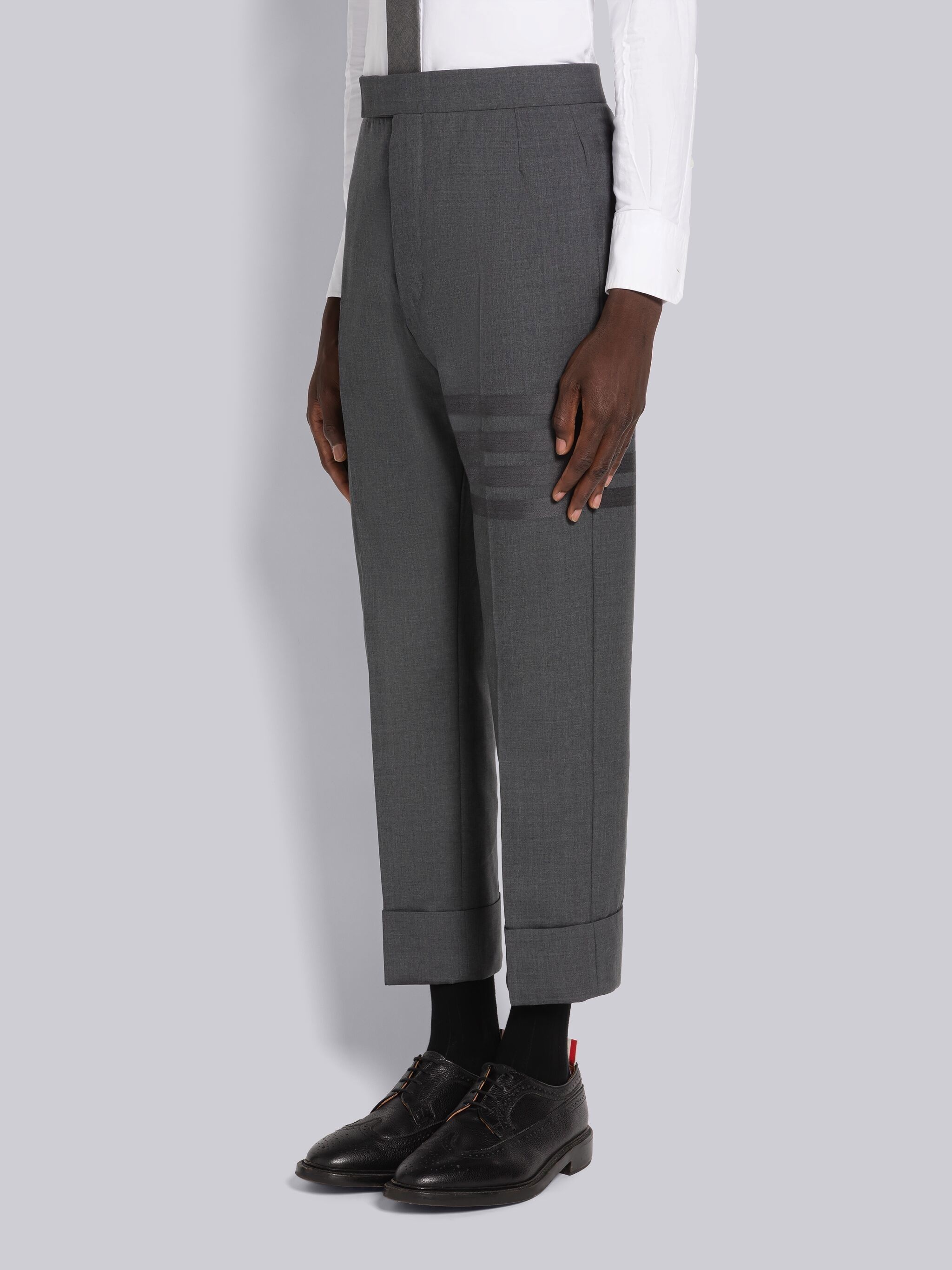 PLAIN WEAVE SUITING 4-BAR CLASSIC BACKSTRAP TROUSER - 2