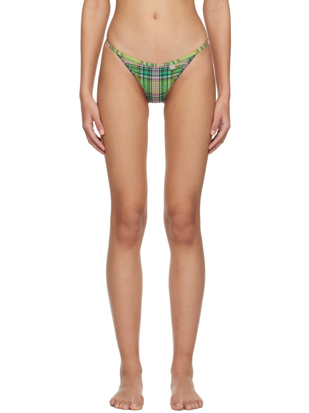 Green Check Bikini Bottoms - 1