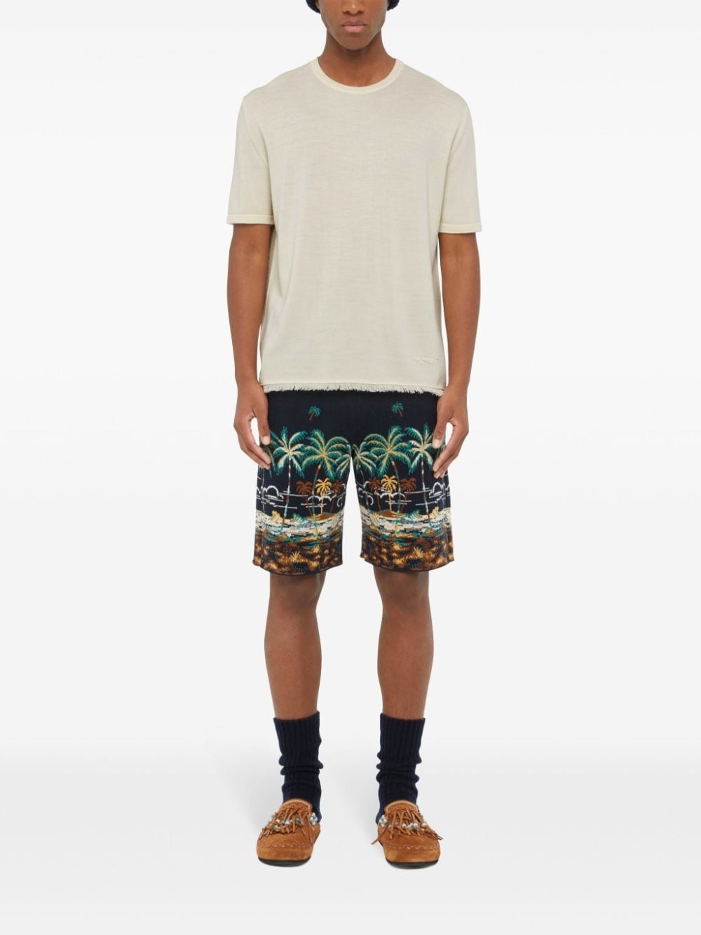 virgin wool knit T-shirt - 3