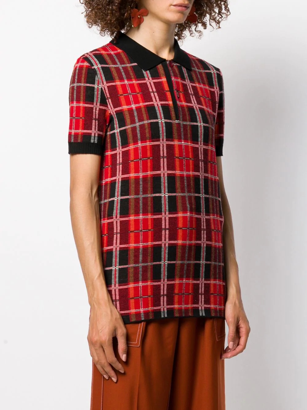 tartan knit polo shirt - 3