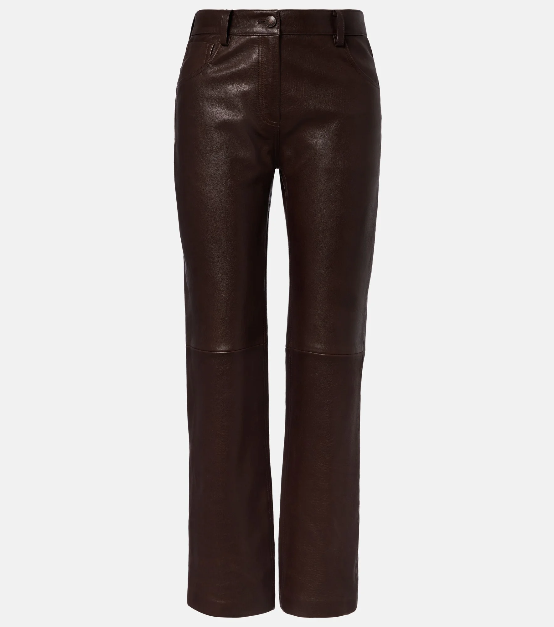 Leather straight pants - 1