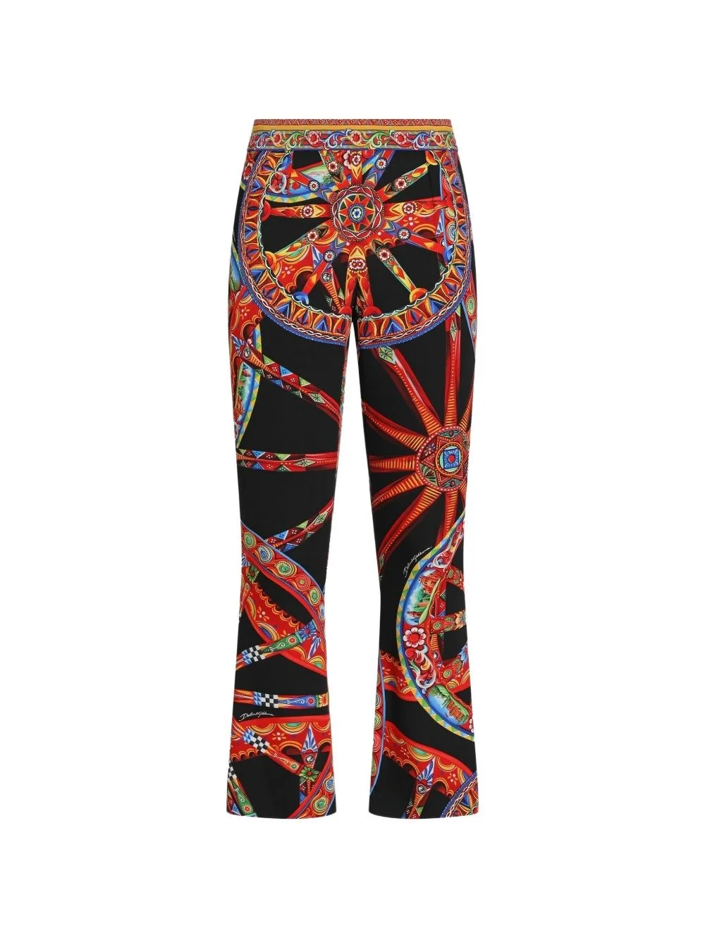 Carretti print silk trousers - 1