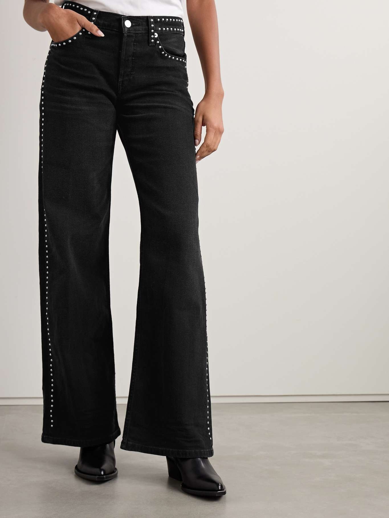 Studded high-rise flared jeans - 3