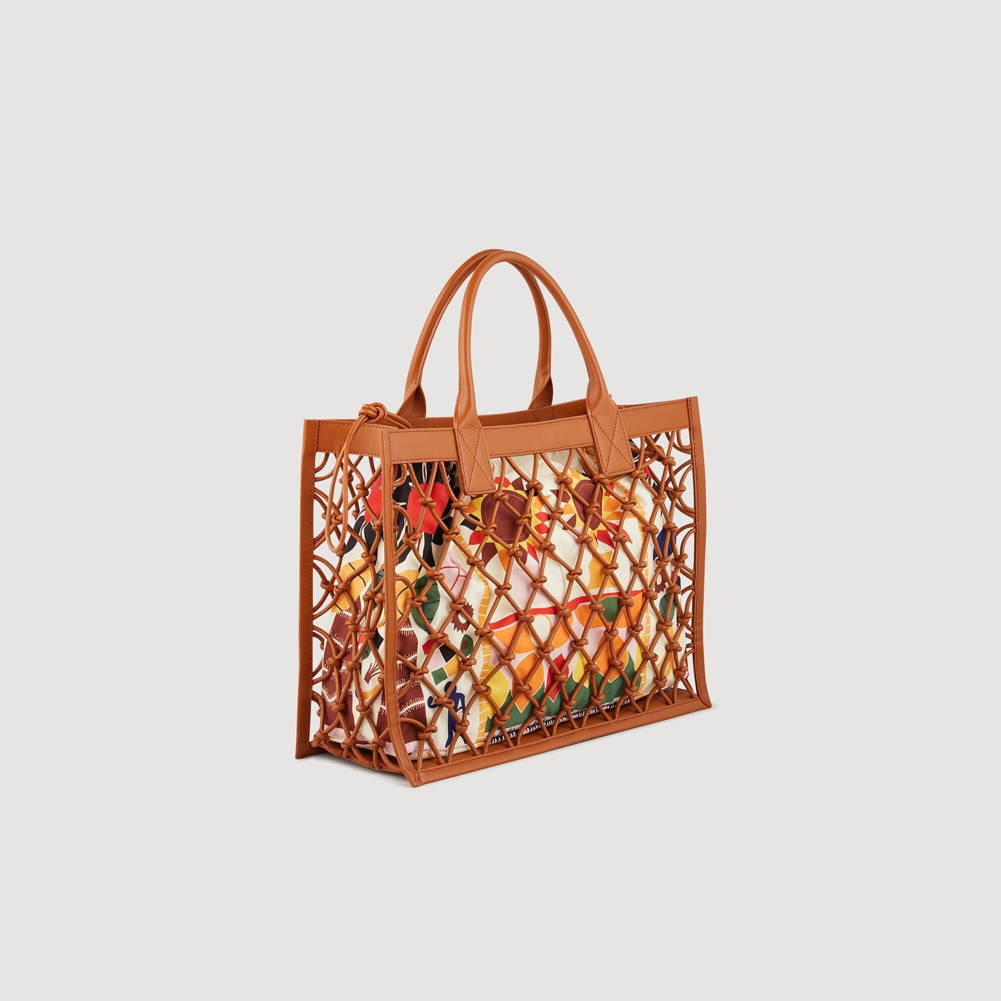 LACE-UP LEATHER KASBAH TOTE BAG - 3