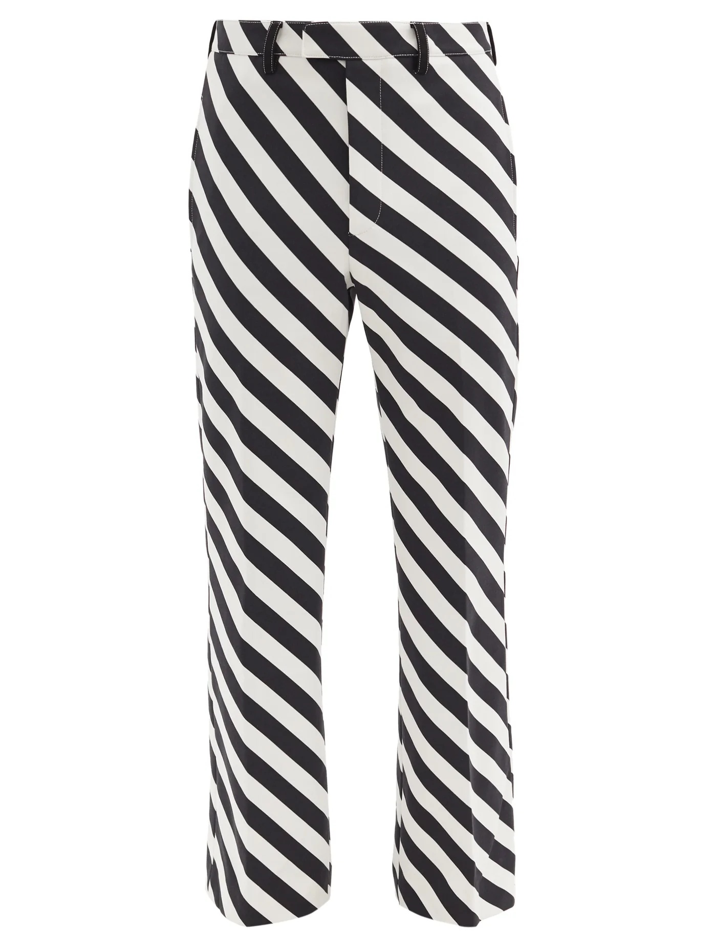 Striped straight-leg technical trousers - 1