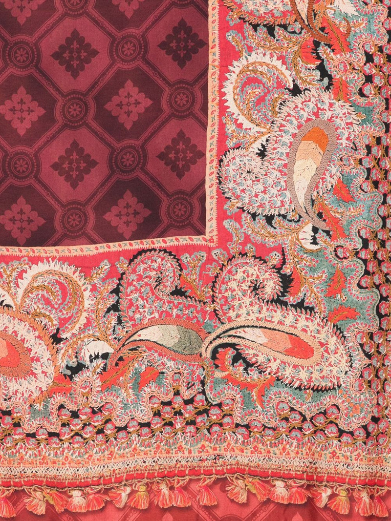 Pierre-Louis Mascia paisley-pattern fringed scarf outlook