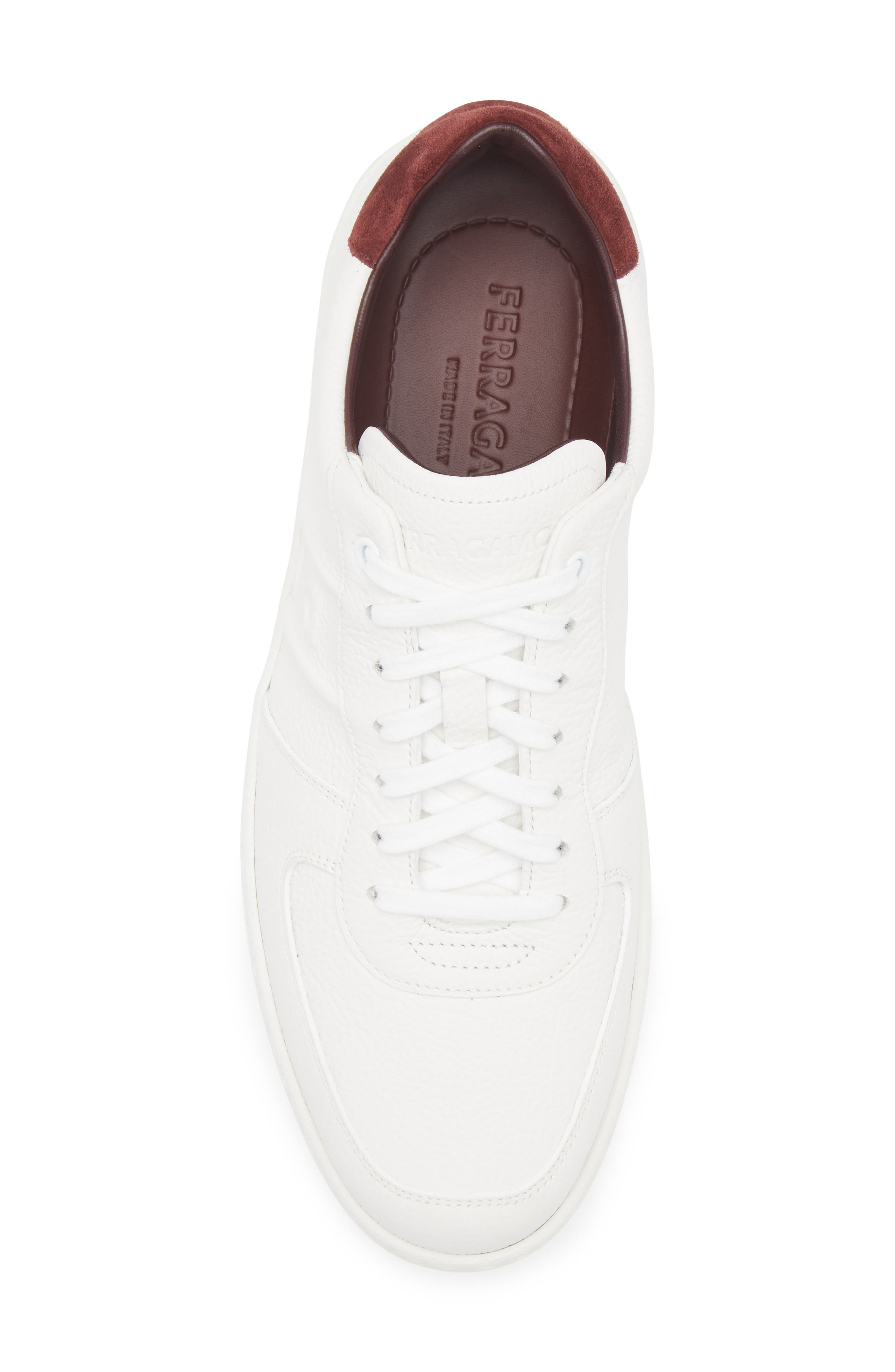 FERRAGAMO Adam Low Top Sneaker in Bianco Ottico Cordovan at Nordstrom - 5