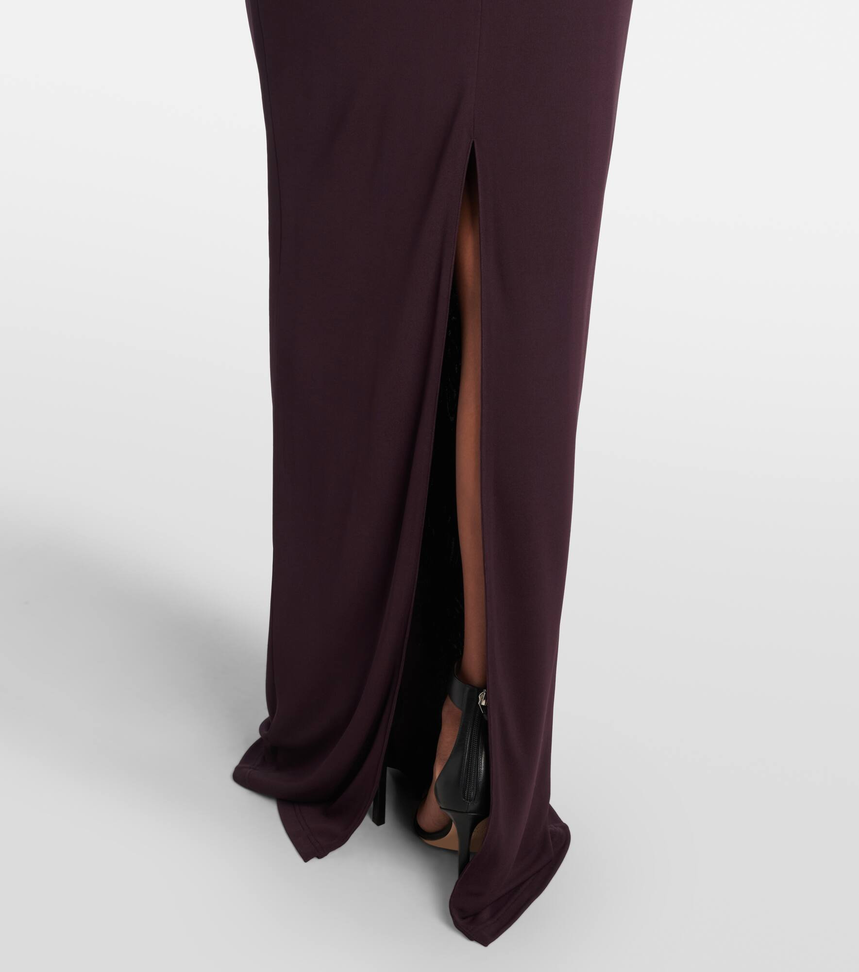 Cutout halterneck crêpe jersey gown - 5
