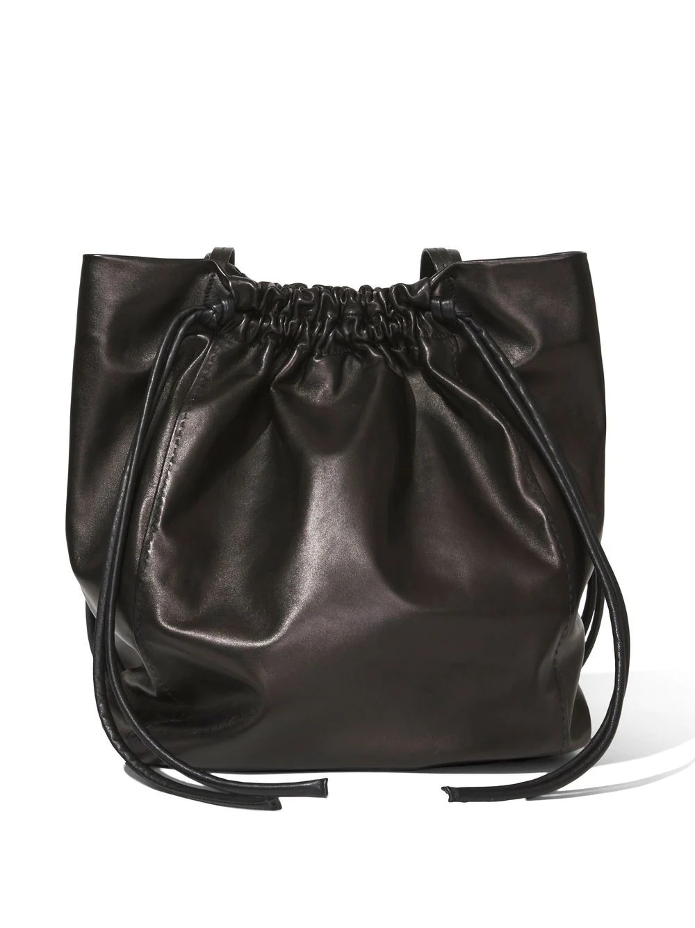 drawstring leather tote bag - 3