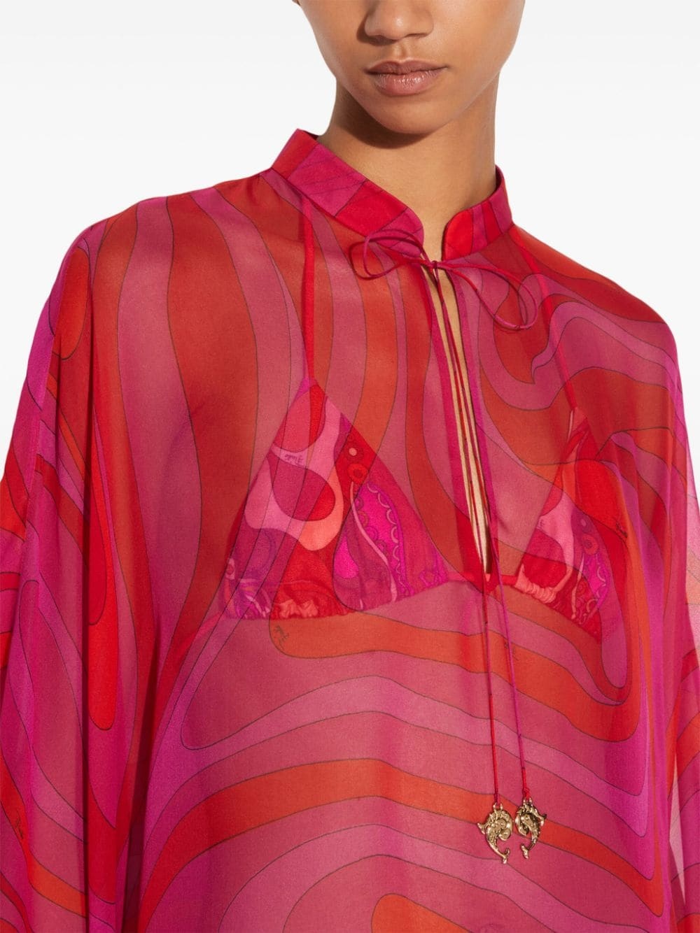 Marmo-print kaftan - 5