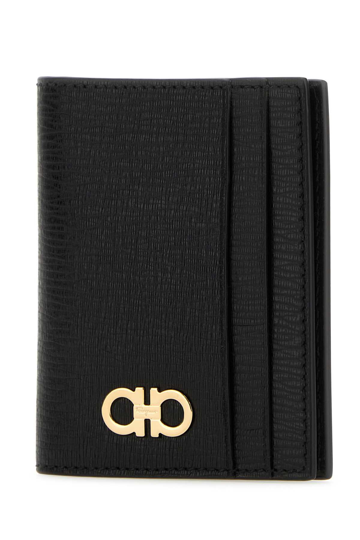 Salvatore Ferragamo Men Black Leather Card Holder - 2