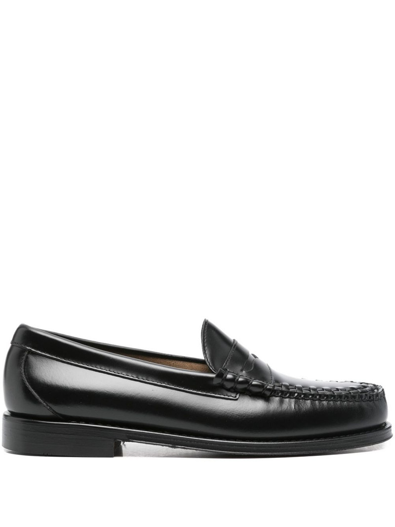woven-front leather loafers 1
